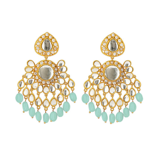 Aqua Green Hydro Quartz Nachde Ne Saare Glam Earrings