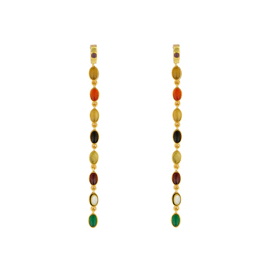 Navratan Power Chain Earrings