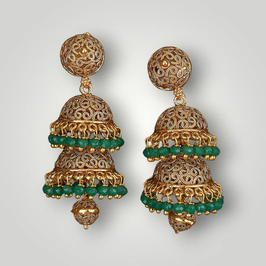 10810 - Antique Gold Plated Jhumki Style Earring