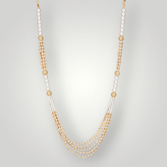 213168 - Antique Gold Plated Mala Bead Style Necklace