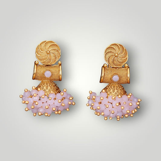 213193 - Antique Matte Gold Plated Jhumki Style Earring