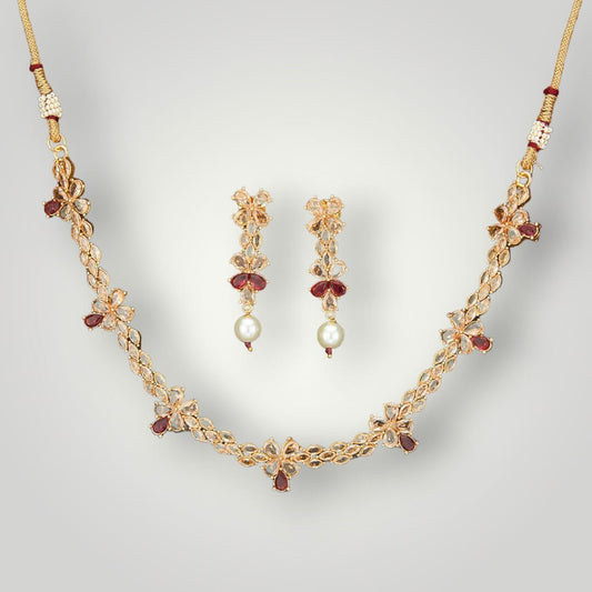 214685 - Antique Gold Plated Delicate Style Necklace Set