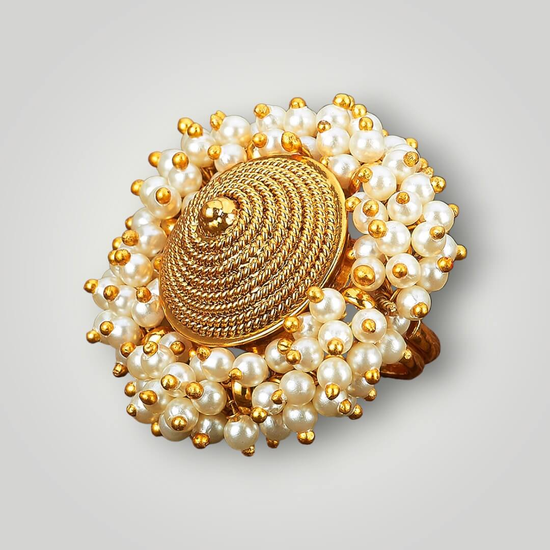 215059 - Antique Gold Plated Classic Style Finger Ring
