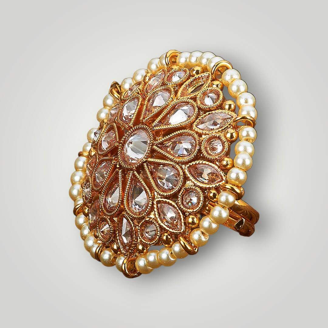 215062 - Antique Gold Plated Classic Style Finger Ring