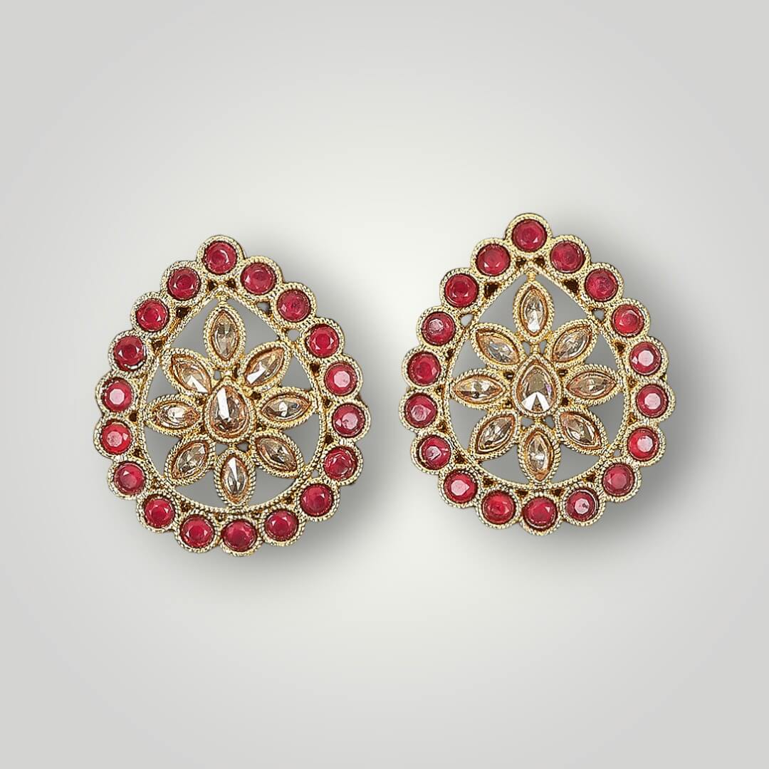 215140 - Antique Mehndi Plated Top/Stud Style Earring