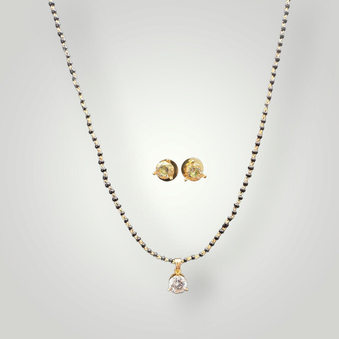 414483 - AD Gold Plated Style Mangalsutra