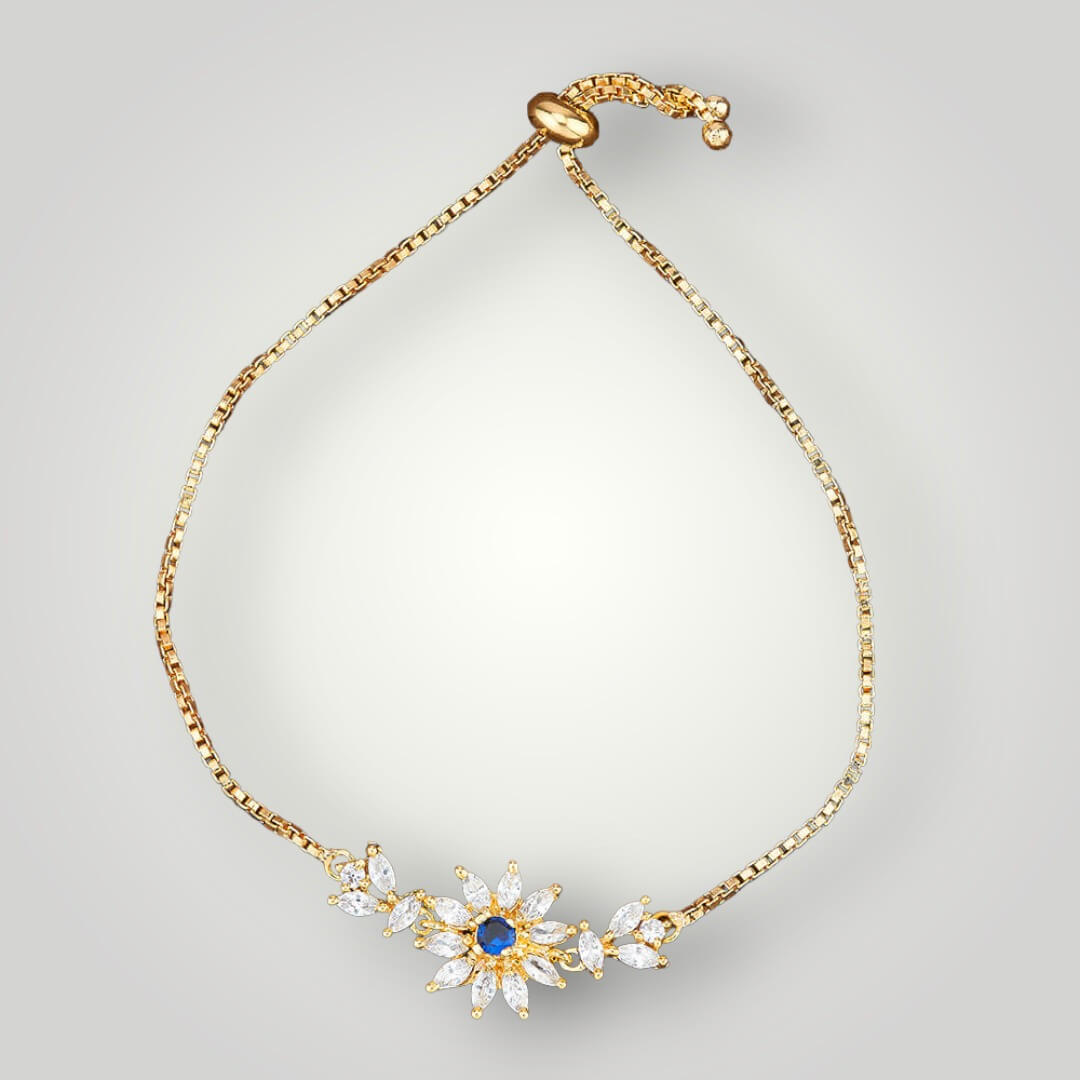 418968 - AD Gold Plated Adjustable Classic Style Bracelet