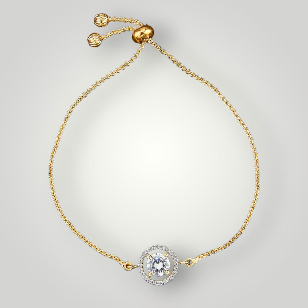420271 - AD 2-Tone Plated Adjustable Classic Style Bracelet