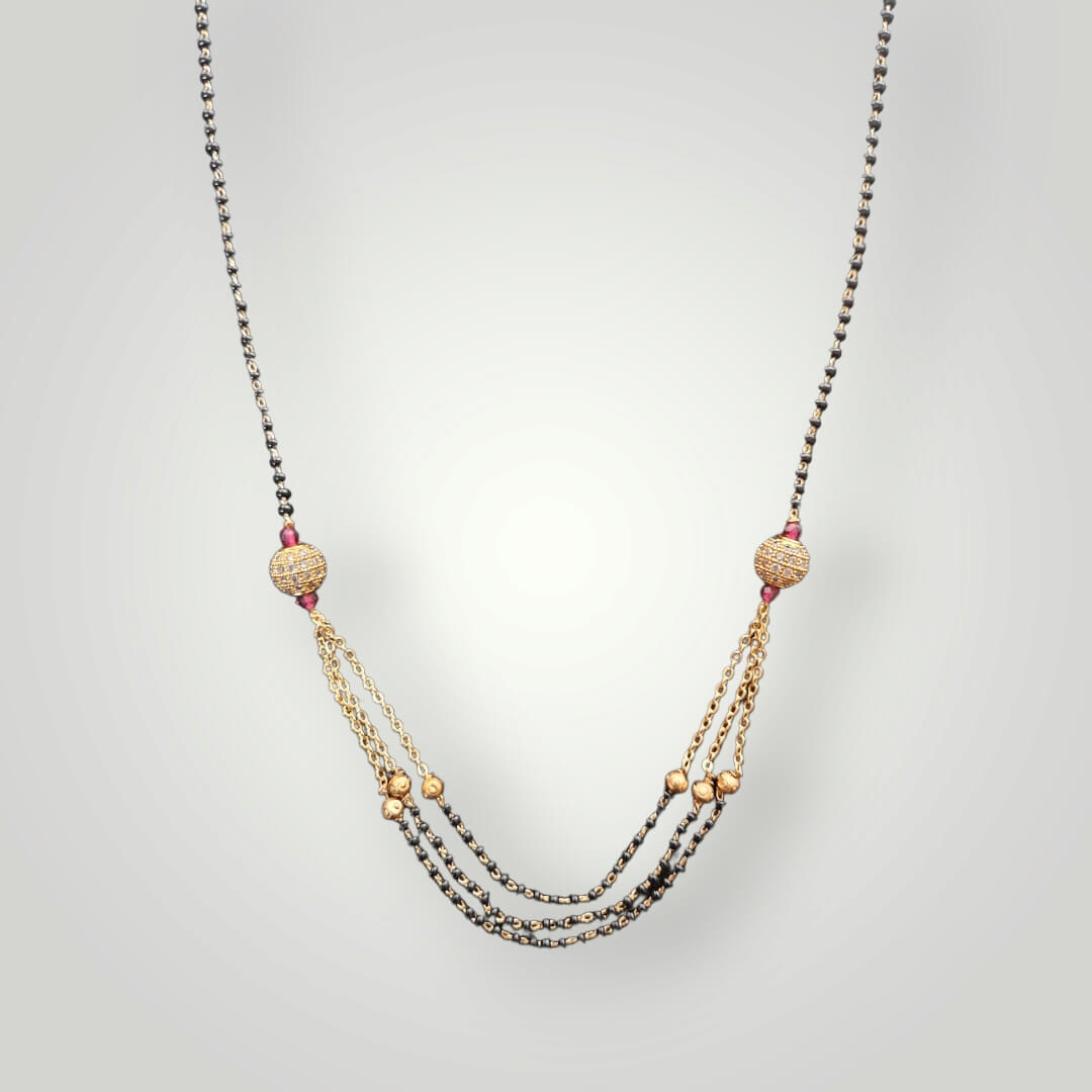 422389 - AD Gold Plated Style Mangalsutra