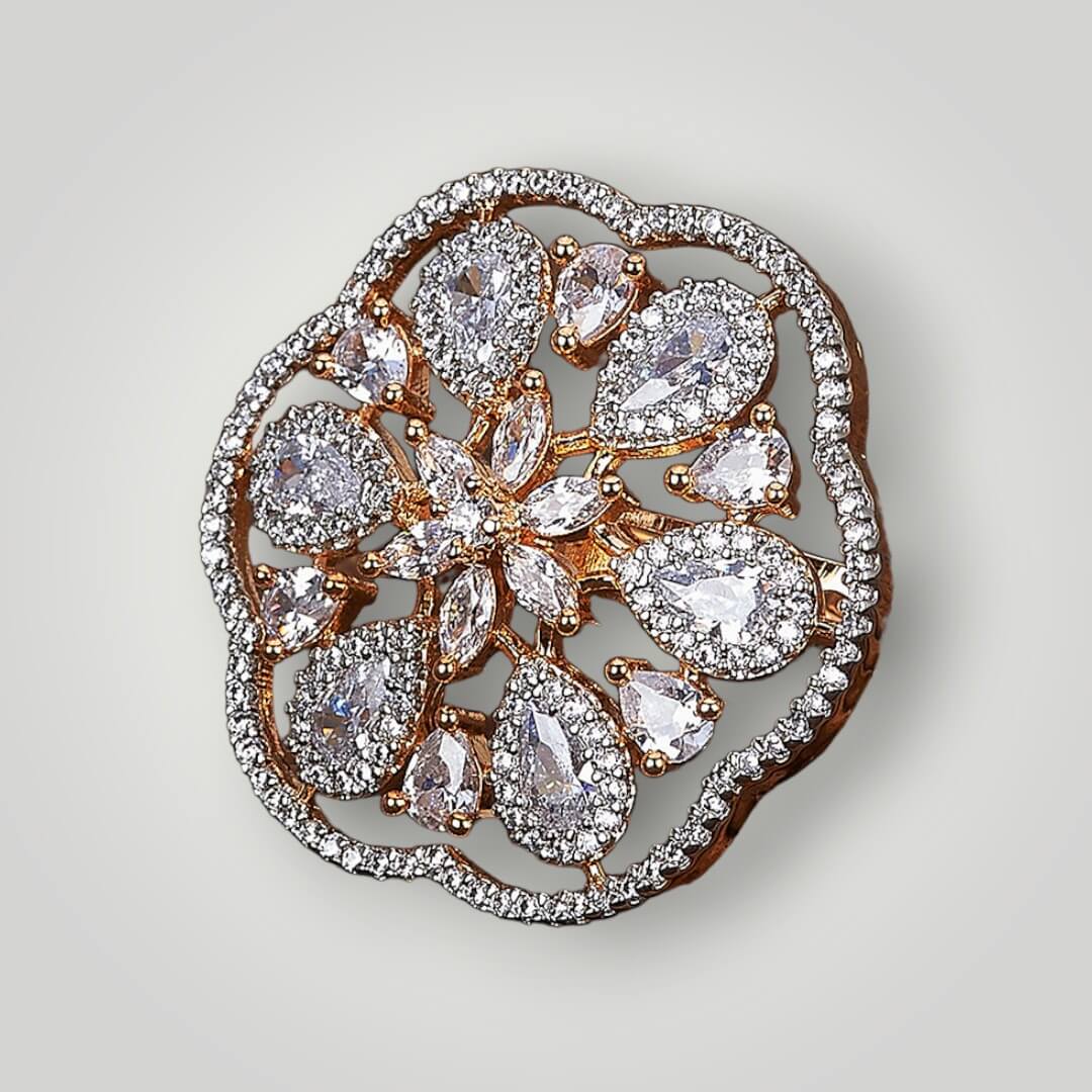 424297 - AD Gold Plated Classic Style Finger Ring