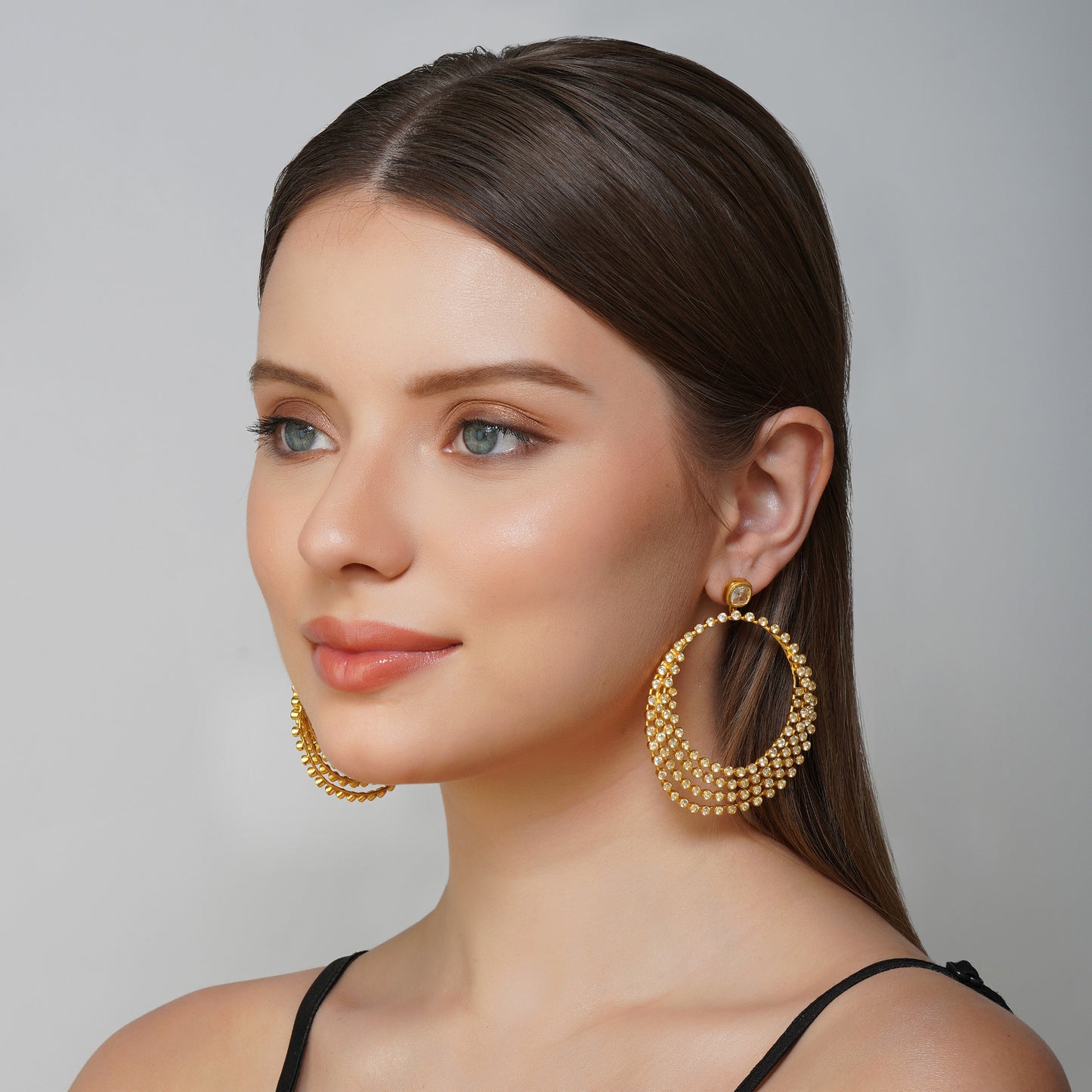 Crystal Light Dance Hoop Earrings