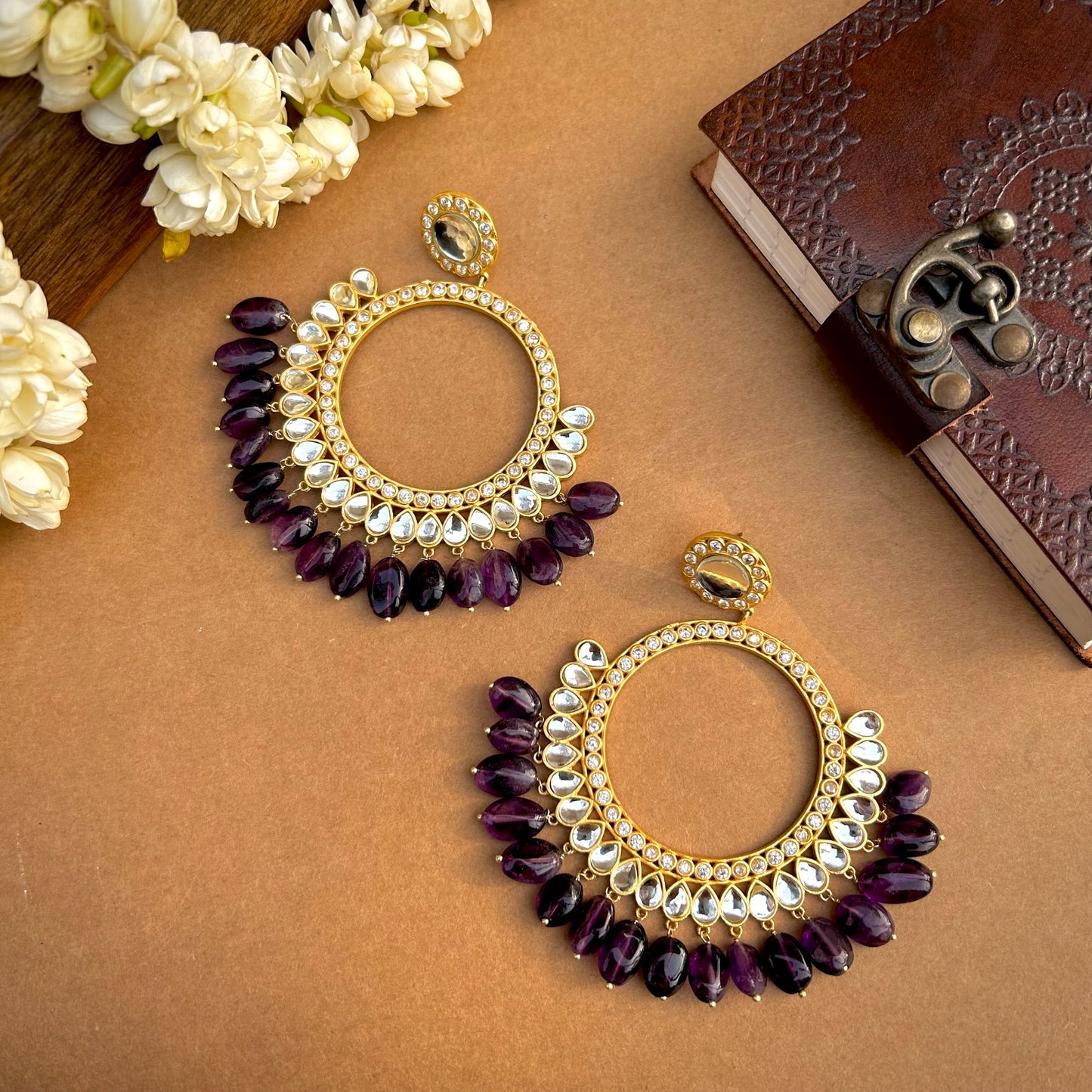 Amethyst Mehfil Elegance Earrings