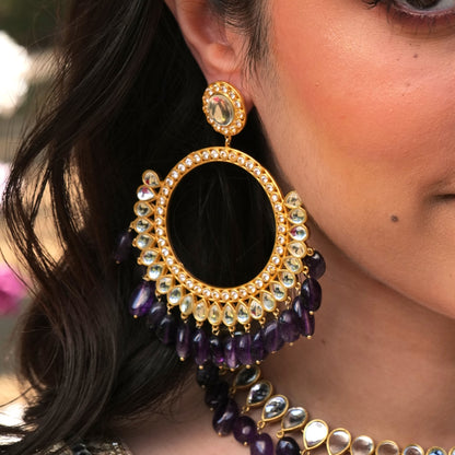 Amethyst Mehfil Elegance Earrings