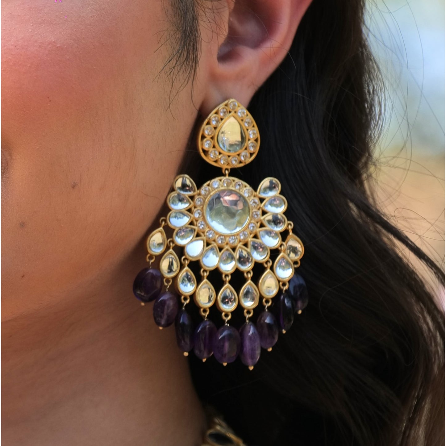 Amethyst Nachde Ne Saare Glam Earrings