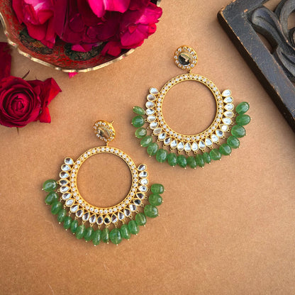 Green Strawberry Quartz Mehfil Elegance Earrings