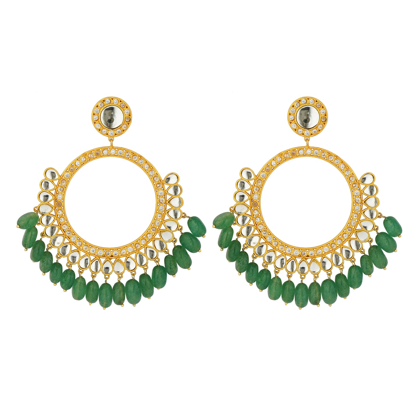 Green Strawberry Quartz Mehfil Elegance Earrings