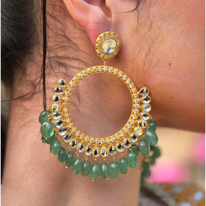 Green Strawberry Quartz Mehfil Elegance Earrings