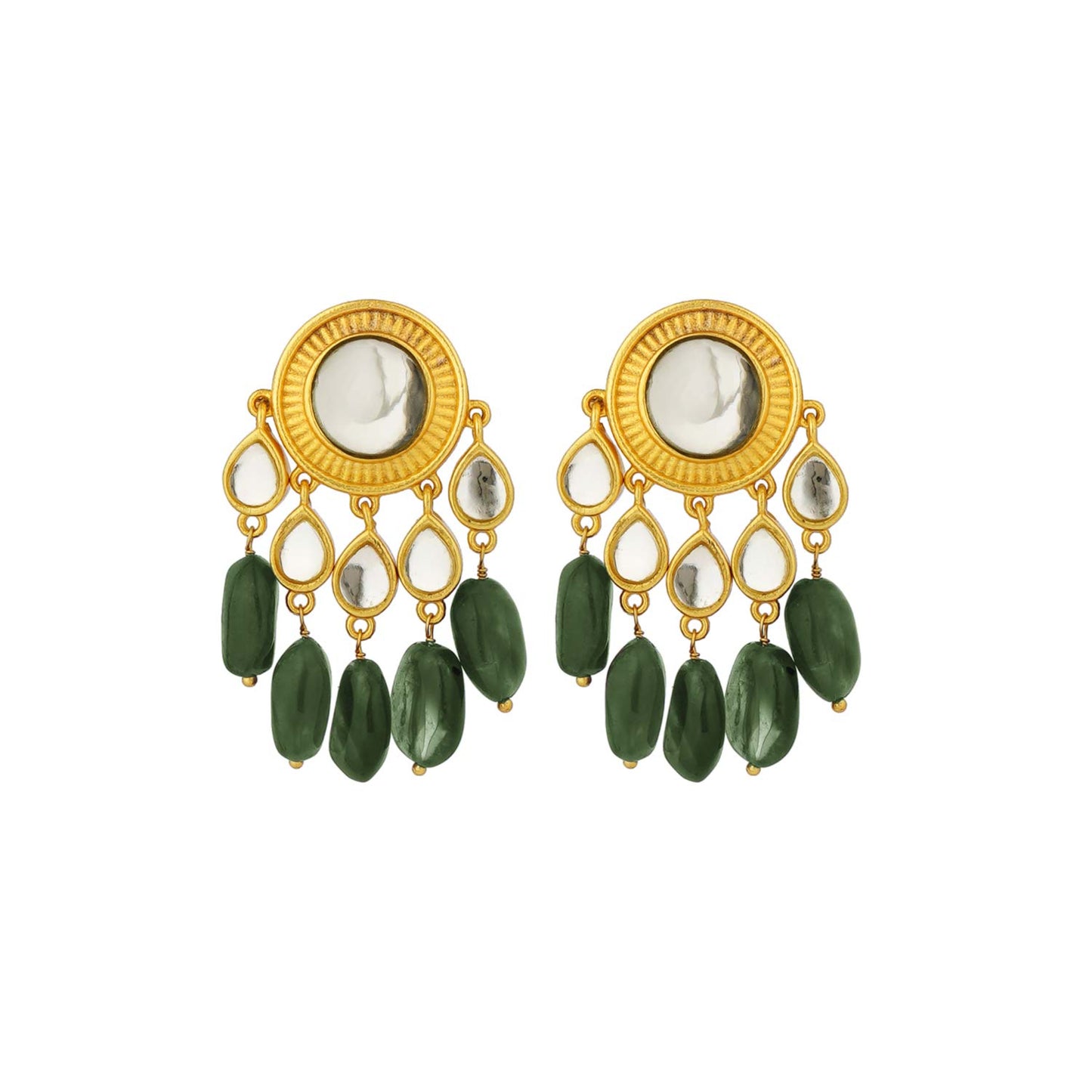 Green Strawberry Quartz Shava Shava Radiant Studs