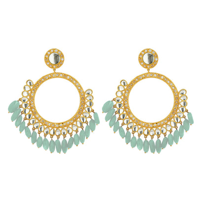 Aqua Green Hydro Quartz Mehfil Elegance Earrings