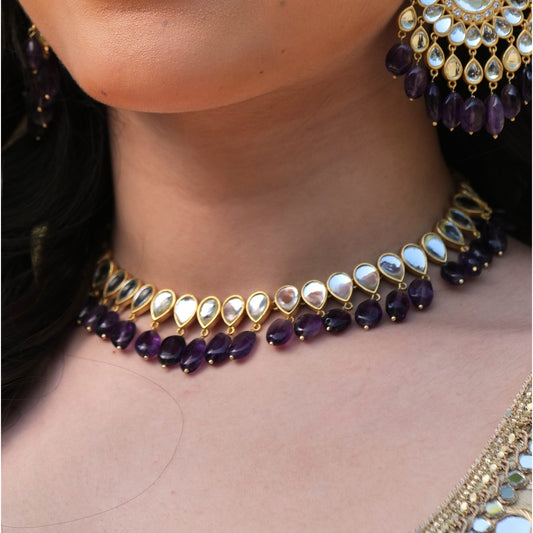 Amethyst Jashn Glam Choker Necklace