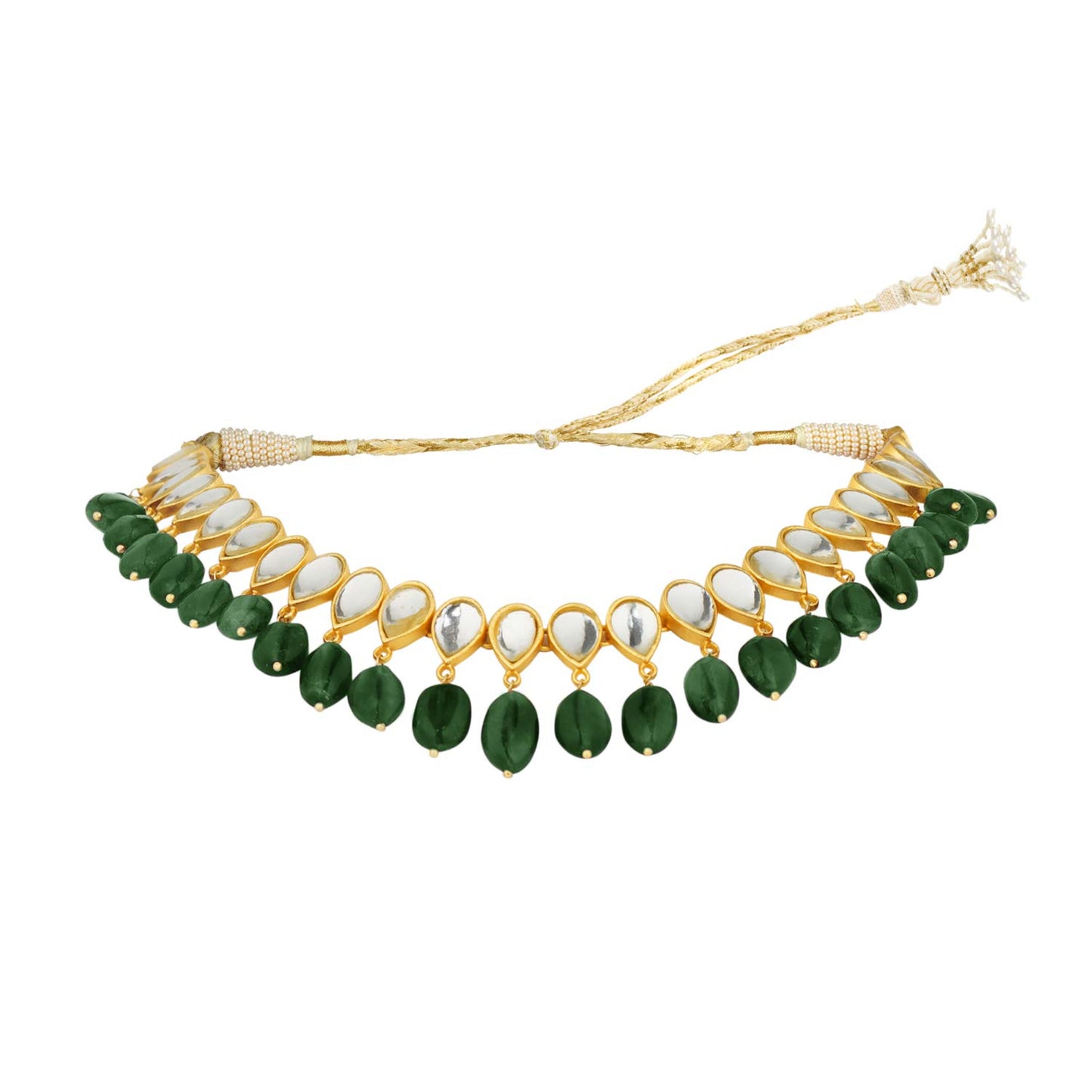 Green Strawberry Quartz Jashn Glam Choker Necklace