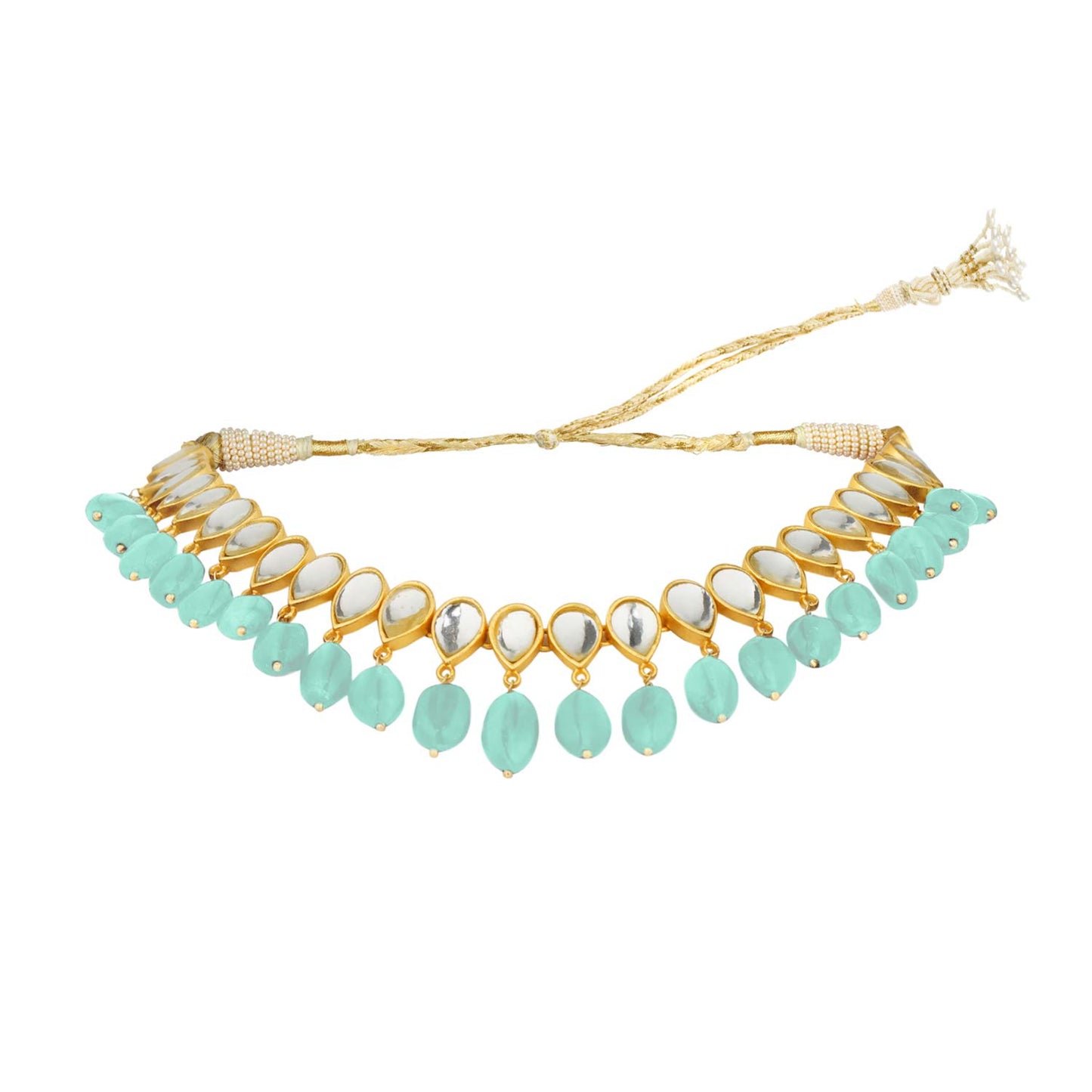 Aqua Green Hydro Quartz Jashn Glam Choker Necklace