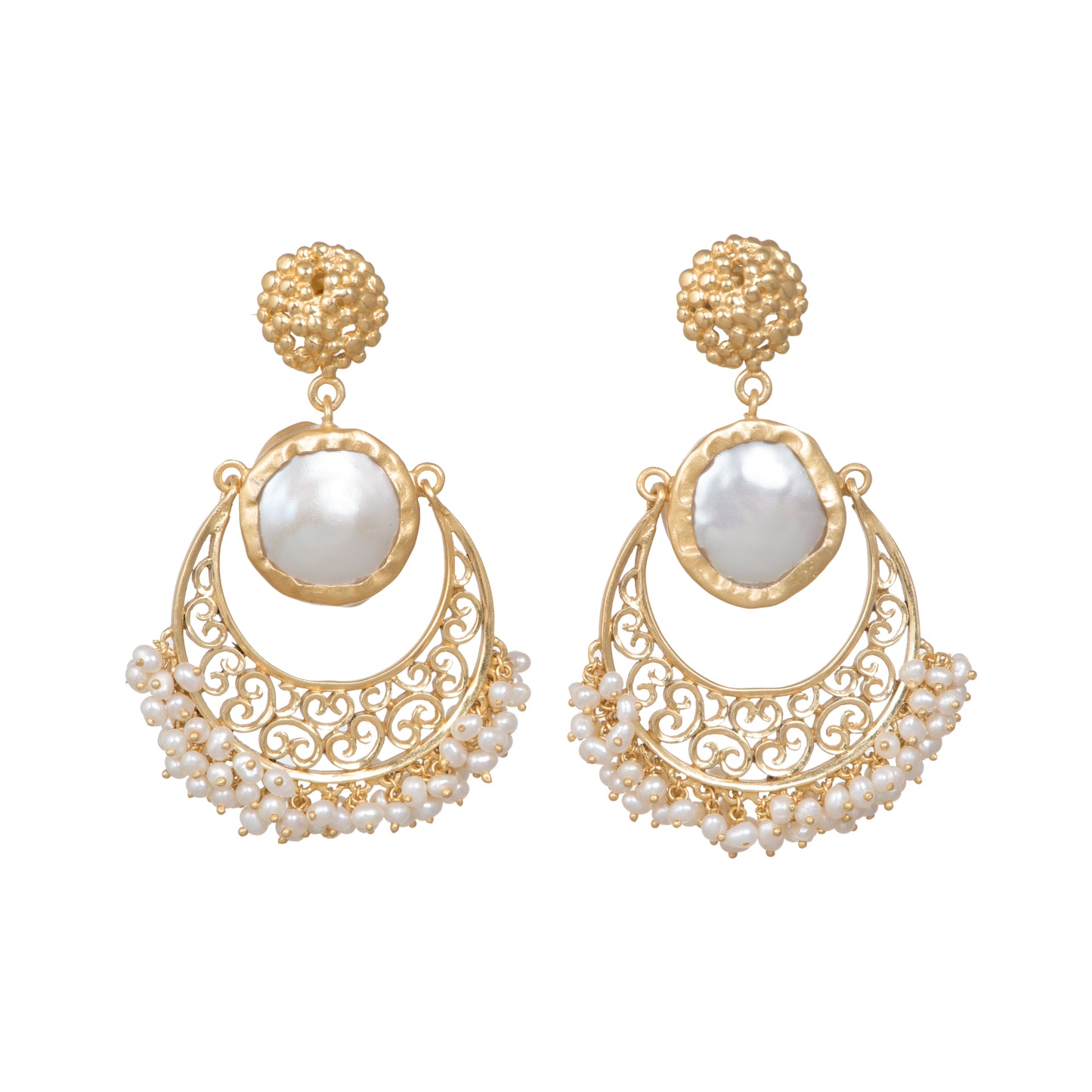 Timeless White Rustic Ballad Earrings