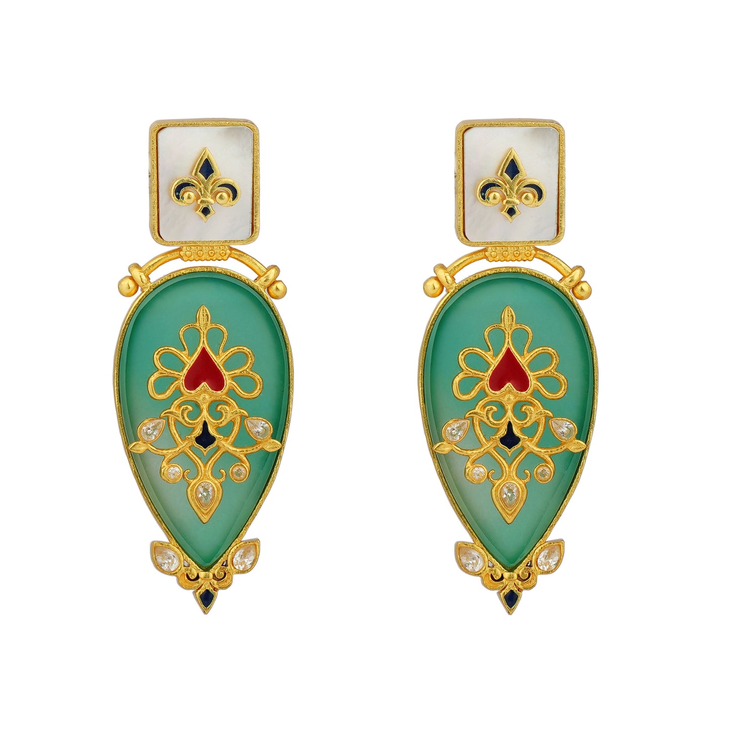 Green Onyx Heritage Earrings