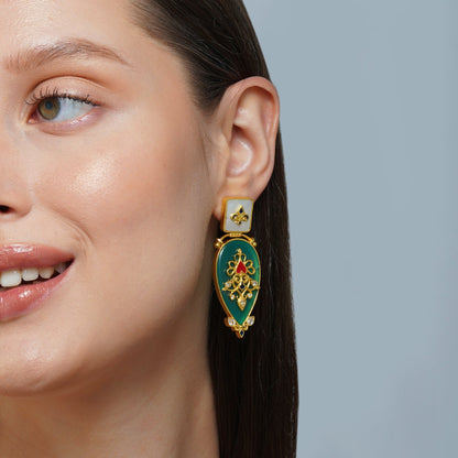 Green Onyx Heritage Earrings