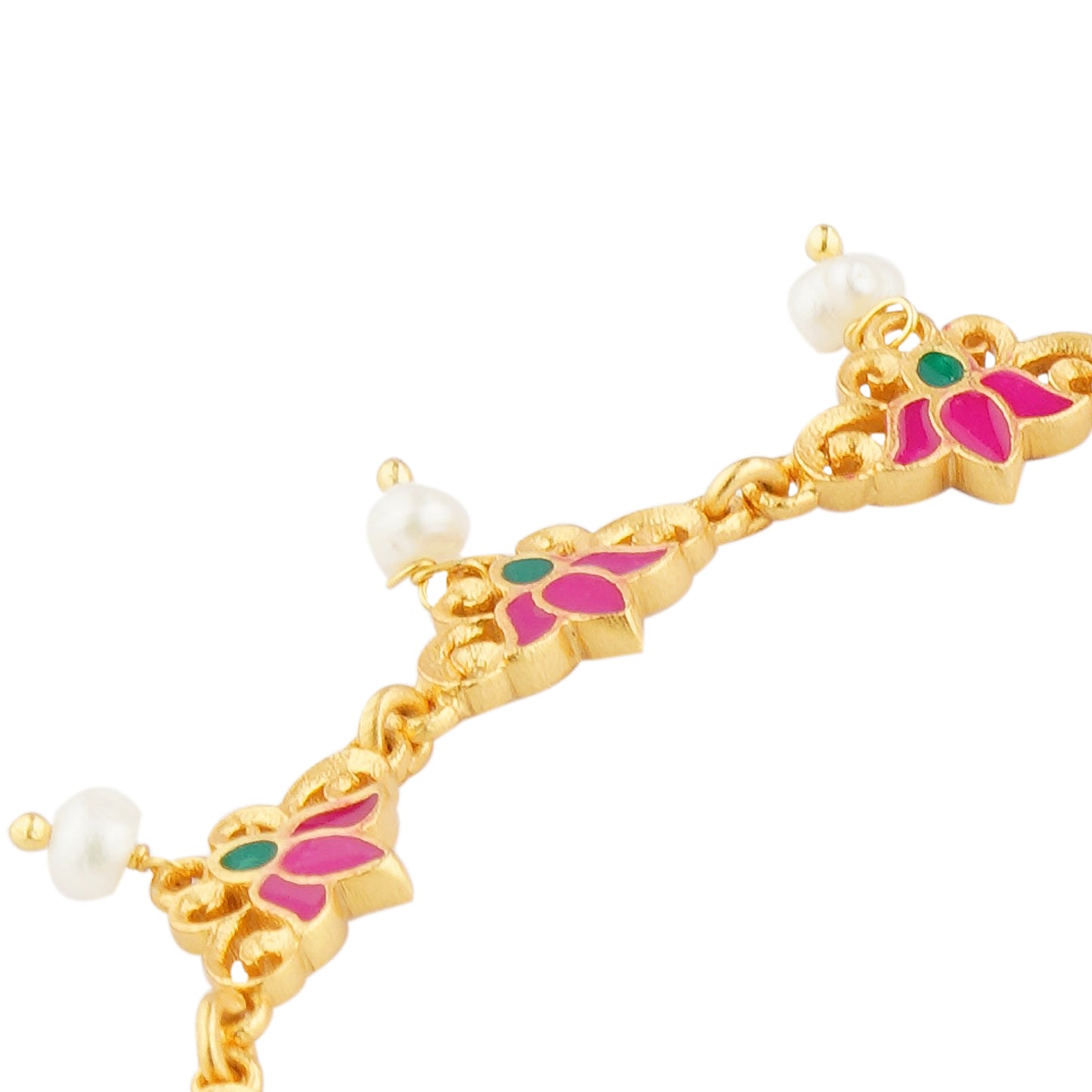 Pink Lotus Delicate Anklet Set