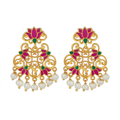 Pink Mystic Lotus Studs