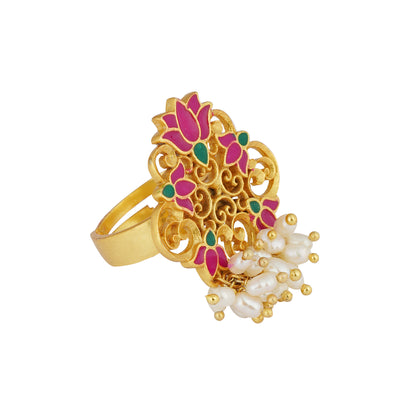 Pink Water Lotus Song Ring