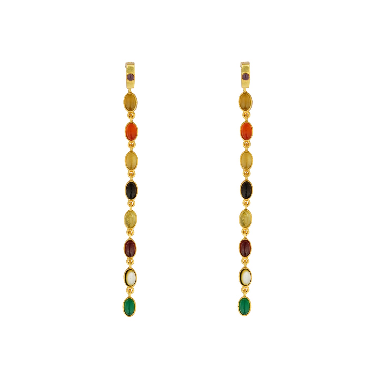 Navratan Power Chain Earrings