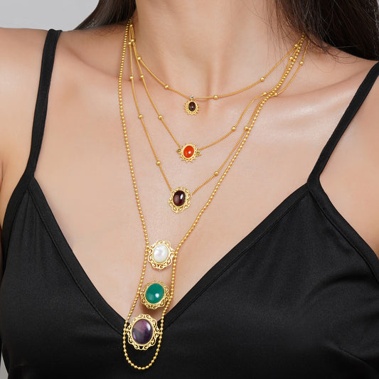 Navratan Power Play Layered Necklace