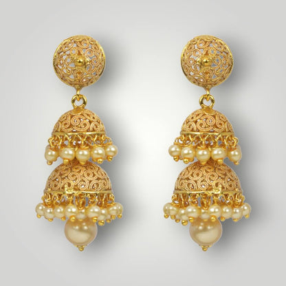 10810 - Antique Gold Plated Jhumki Style Earring