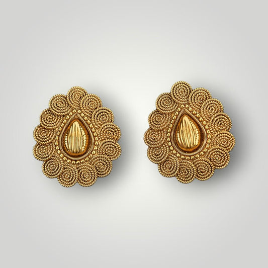 11553 - Antique Gold Plated Top/Stud Style Earring