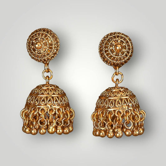 13929 - Antique Gold Plated Jhumki Style Earring