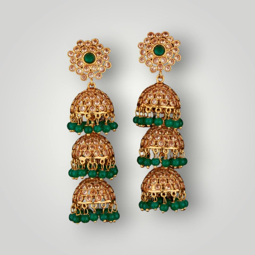 210085 - Antique Gold Plated Jhumki Style Earring