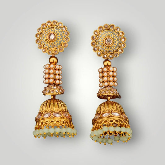 210240 - Antique Gold Plated Jhumki Style Earring