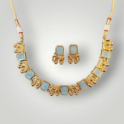 210777 - Antique Gold Plated Classic Style Necklace Set
