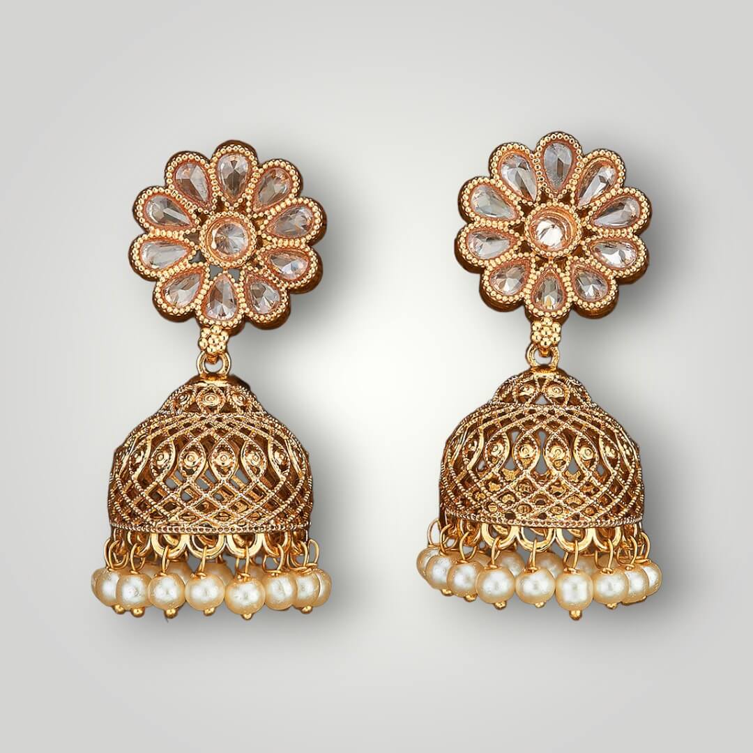 211501 - Antique Gold Plated Jhumki Style Earring