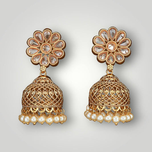 211501 - Antique Gold Plated Jhumki Style Earring