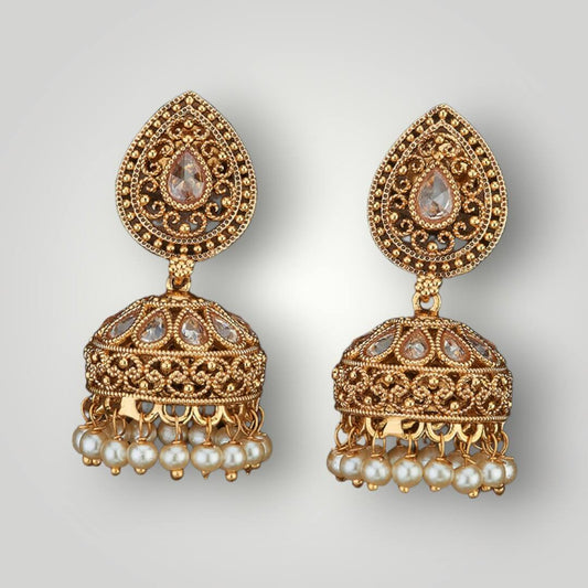 211592 - Antique Gold Plated Jhumki Style Earring