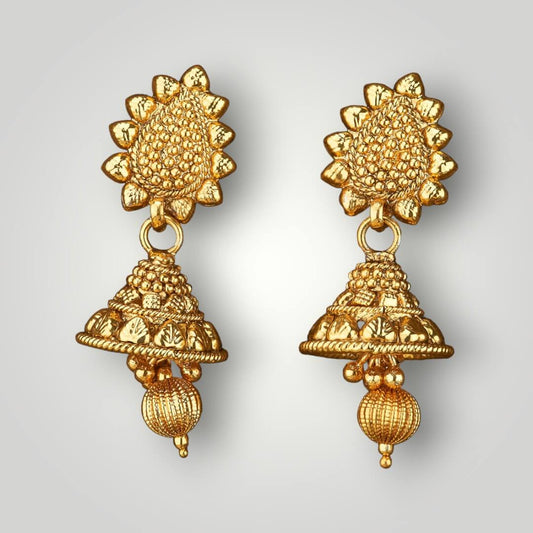211800 - Antique Gold Plated Jhumki Style Earring