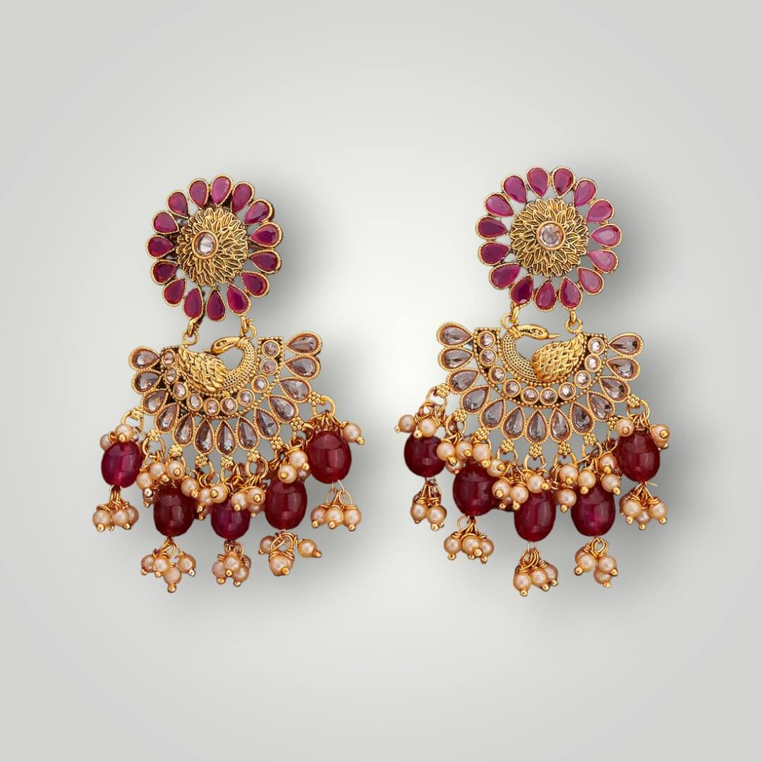 211831 - Antique Gold Plated Chand Style Earring