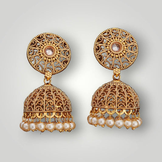 211872 - Antique Gold Plated Jhumki Style Earring