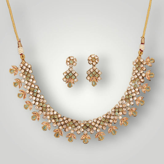 212127 - Antique Gold Plated Classic Style Necklace Set