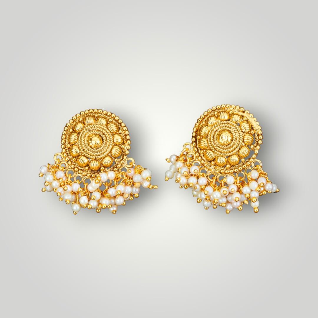 212351 - Antique Gold Plated Top/Stud Style Earring