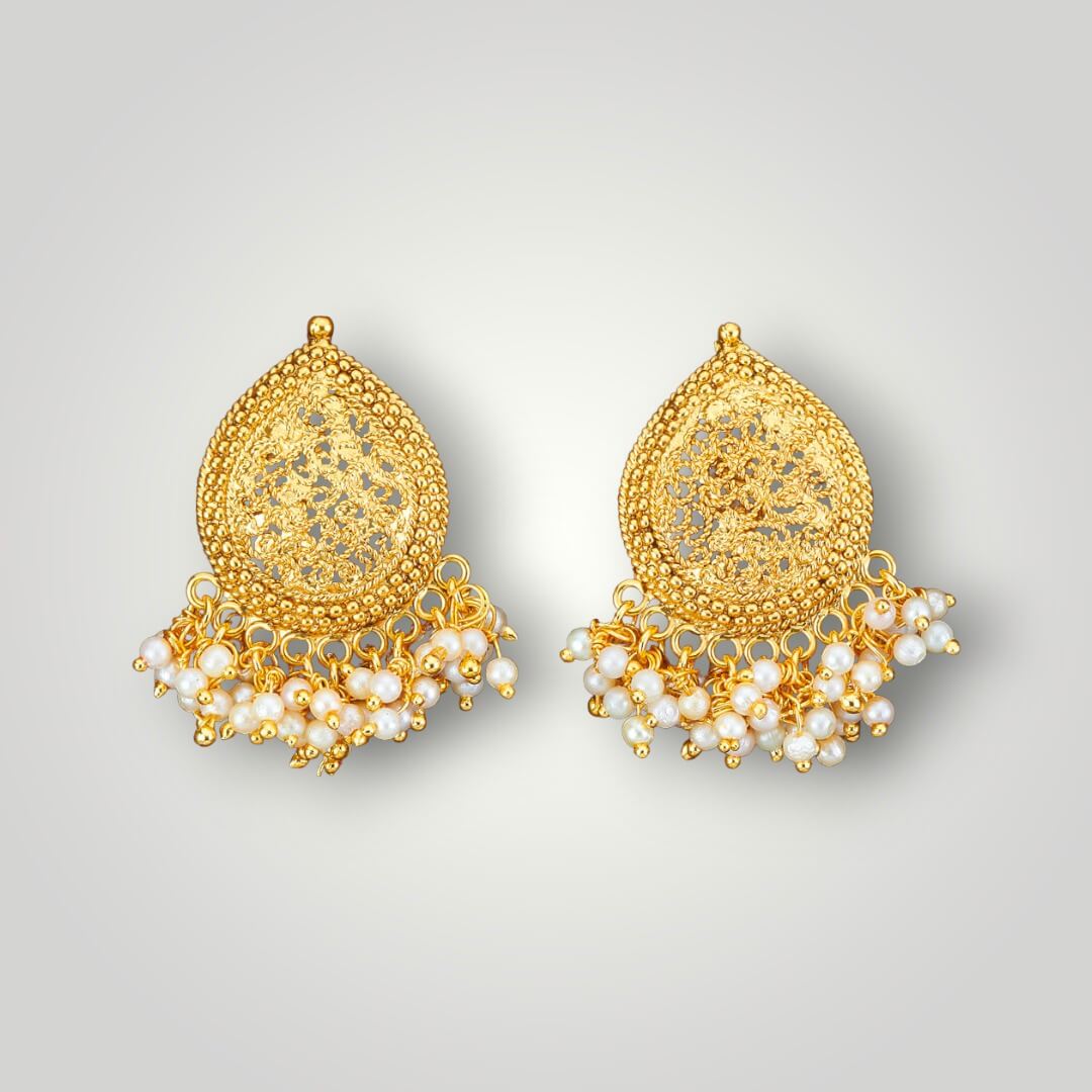212352 - Antique Gold Plated Top/Stud Style Earring