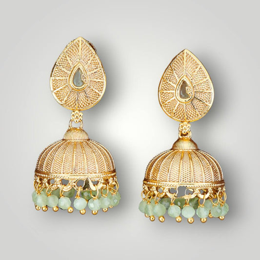 212391 - Antique Gold Plated Jhumki Style Earring